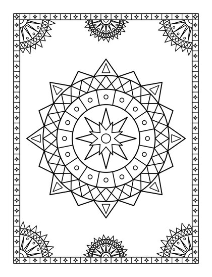 Free Christmas page: Starlight Tree Topper mandala
